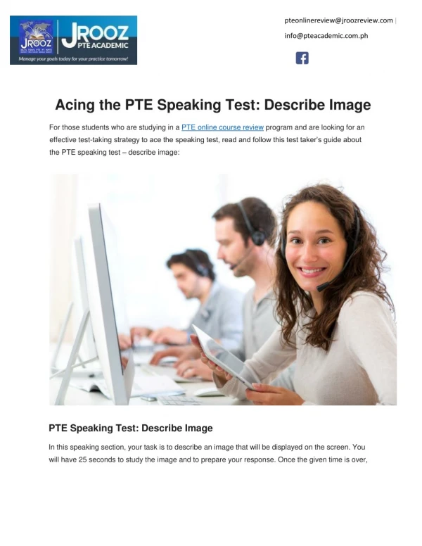 Acing the PTE Speaking Test: Describe Image