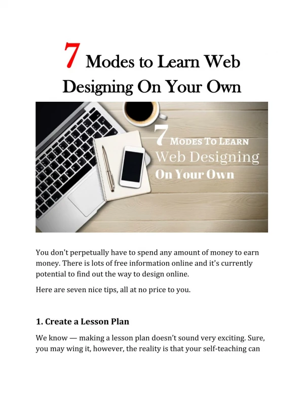 7 Modes to Learn Web Designing On Your Own