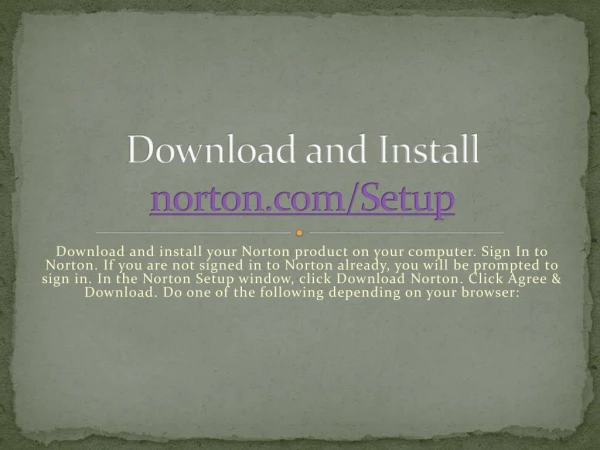 Download and install Norton Setup