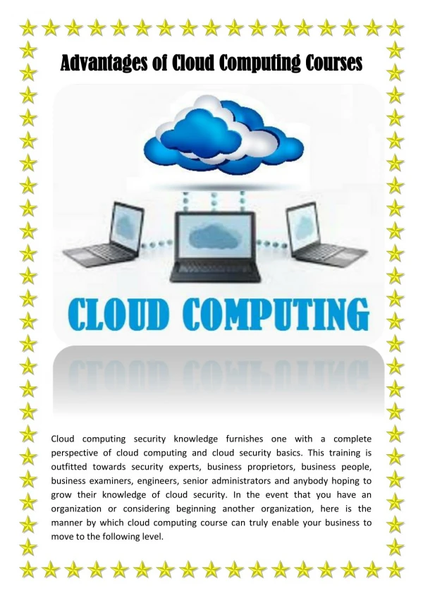Advantages of Cloud Computing Courses