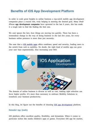 Benefits of iOS App Development Platform - slide 1