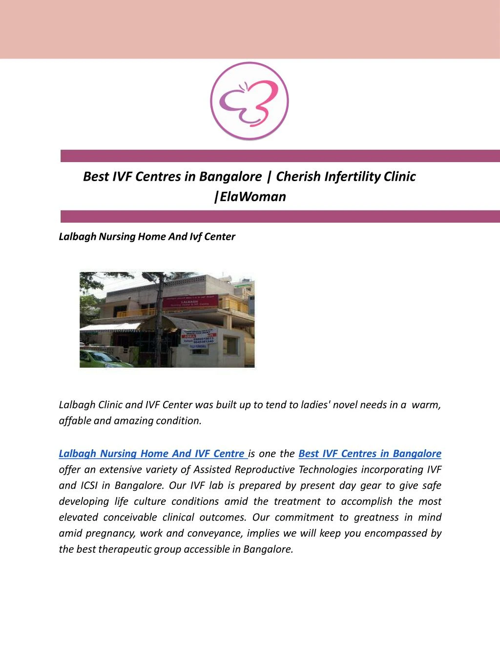 best ivf centres in bangalore cherish infertility