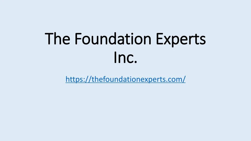 the foundation experts inc