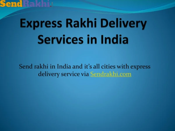 Express Rakhi Delivery Services in India