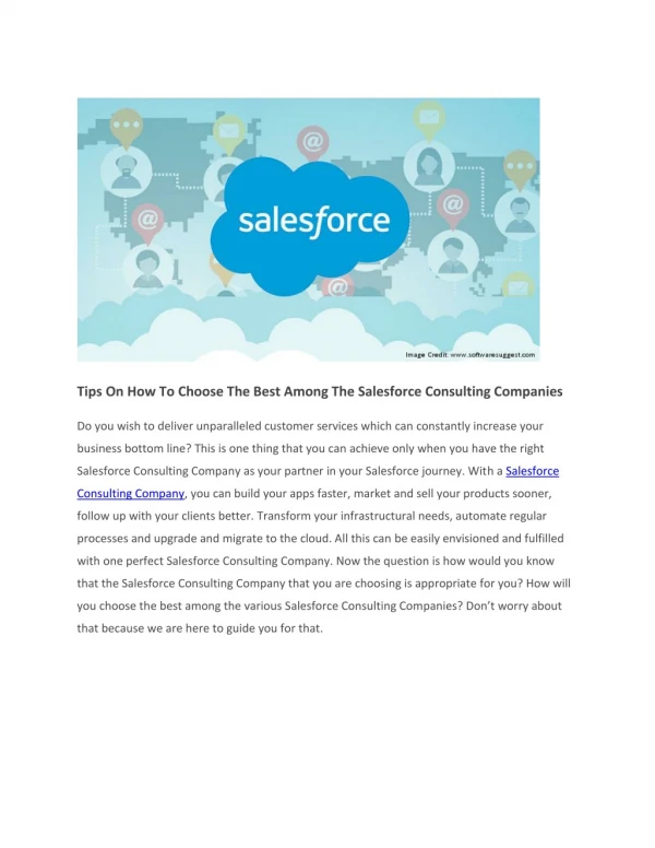 Tips On How To Choose The Best Among The Salesforce Consulting Companies