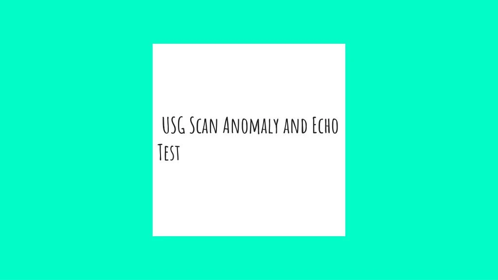 usg scan anomaly and echo test
