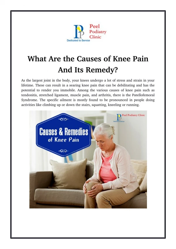 What Are the Causes of Knee Pain And Its Remedy?