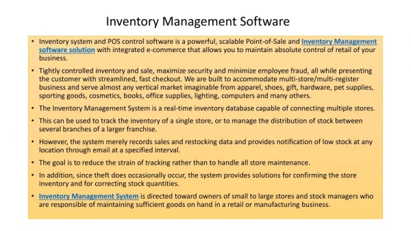 Inventory Management Software , Inventory Management Solutions, Inventory Management System