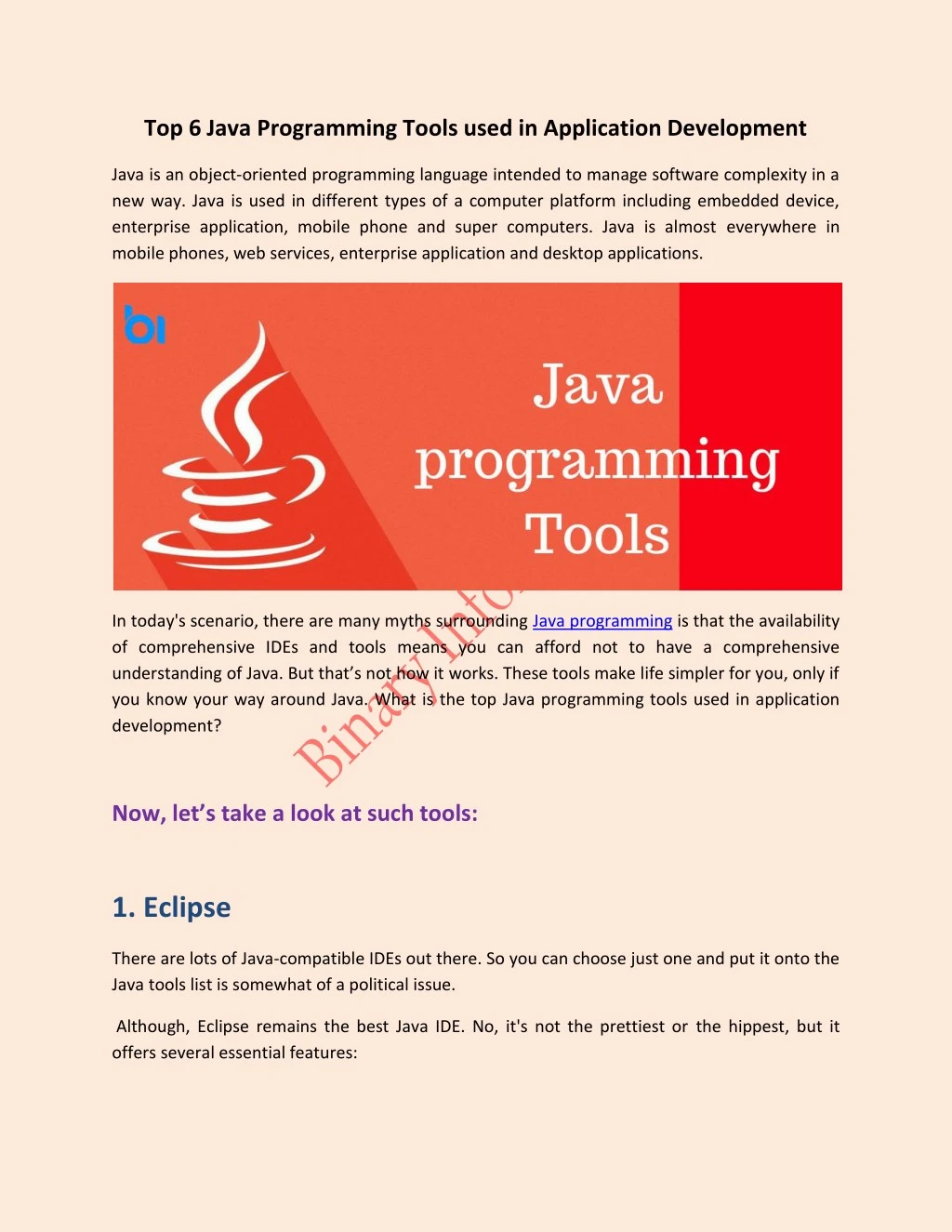 top 6 java programming tools used in application