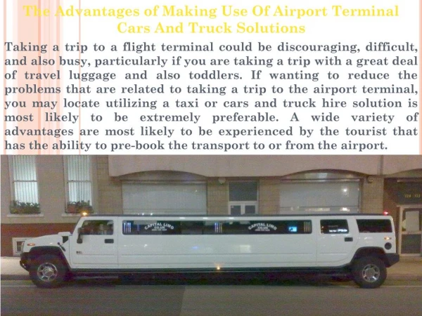 The Advantages of Making Use Of Airport Terminal Cars And Truck Solutions