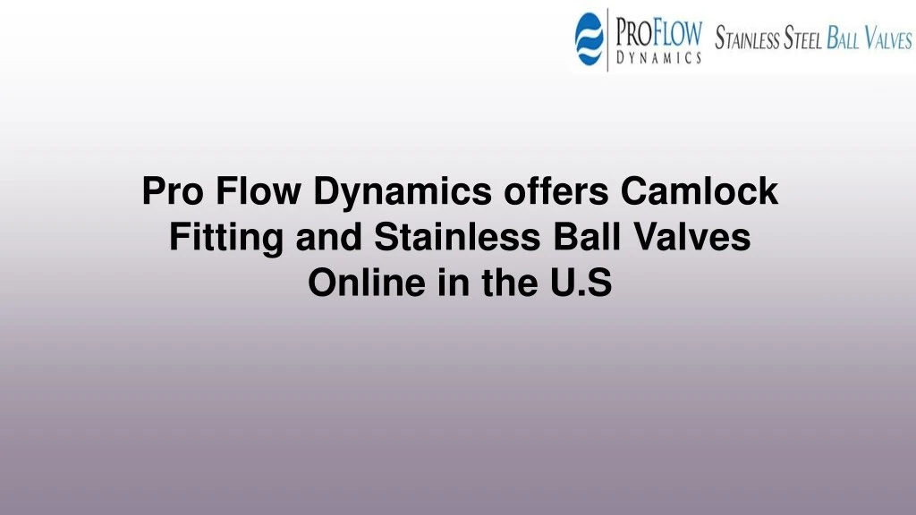 pro flow dynamics offers camlock fitting