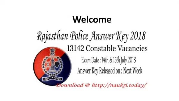 Rajasthan Police Answer Key 2018 - Raj Police Constable Exam Paper Solution
