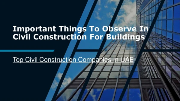 Important things to observe in civil construction for buildings