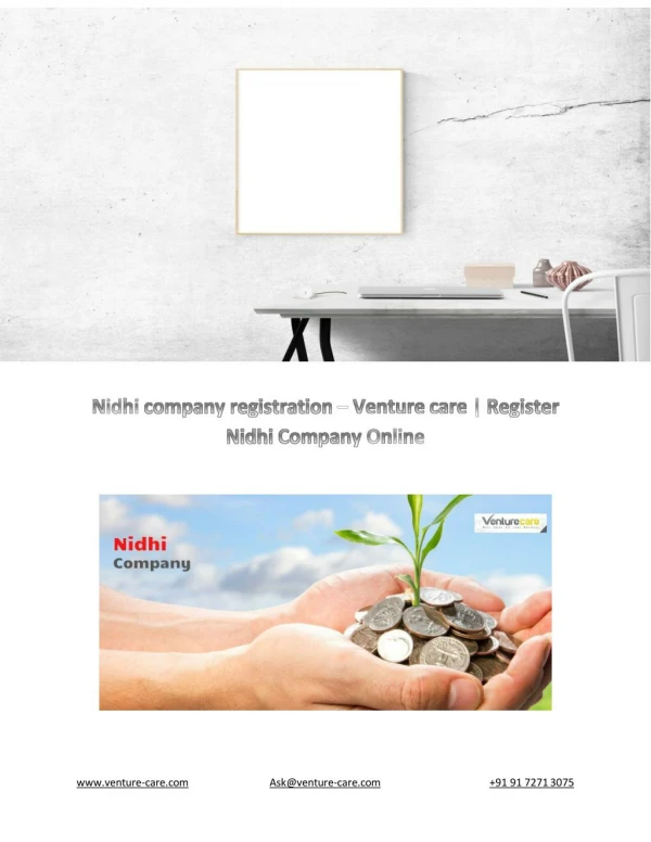 Nidhi company registration – Venture care | Register Nidhi Company Online