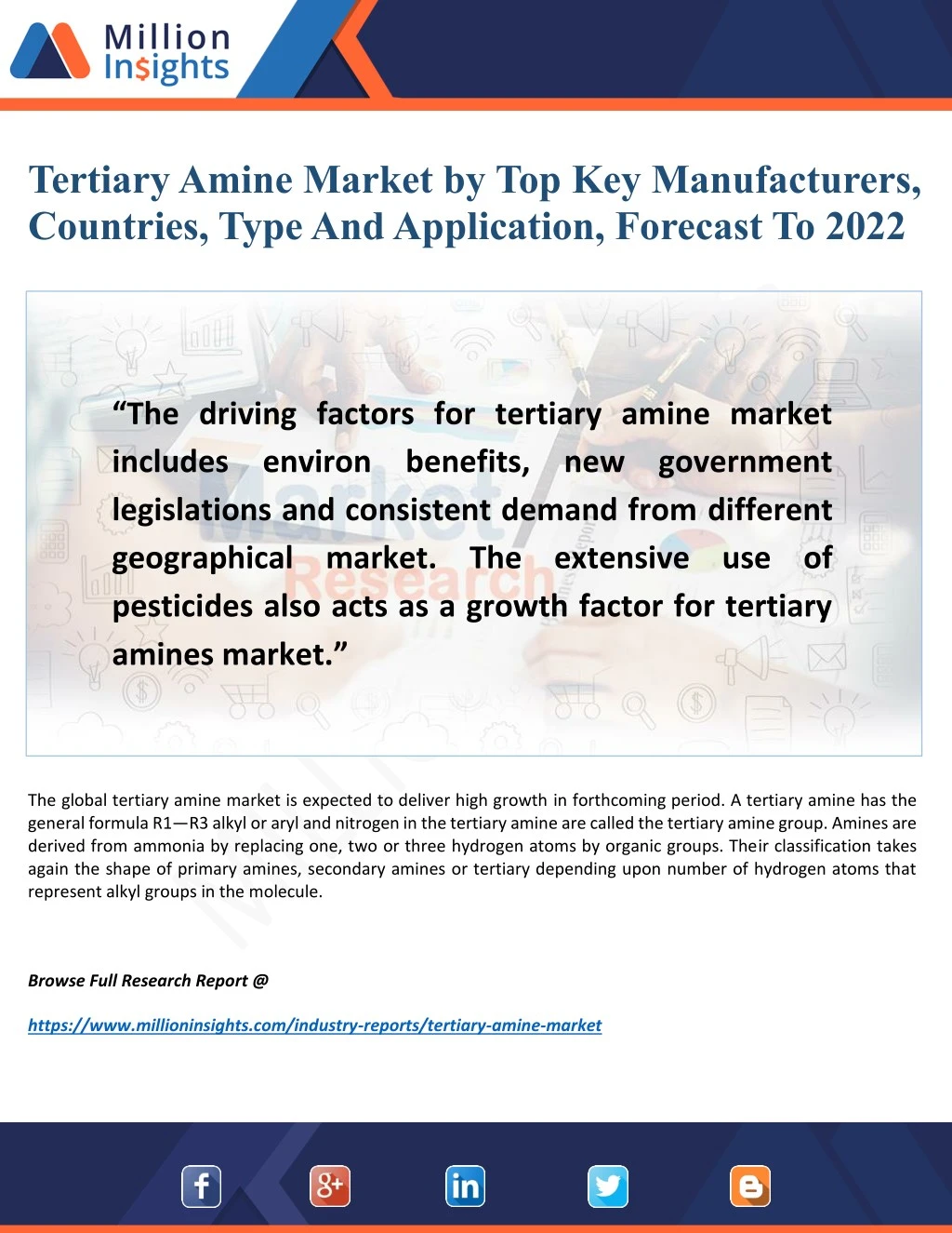tertiary amine market by top key manufacturers