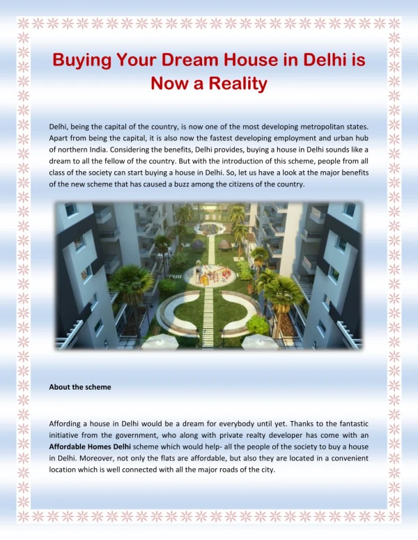 Buying Your Dream House in Delhi is Now a Reality