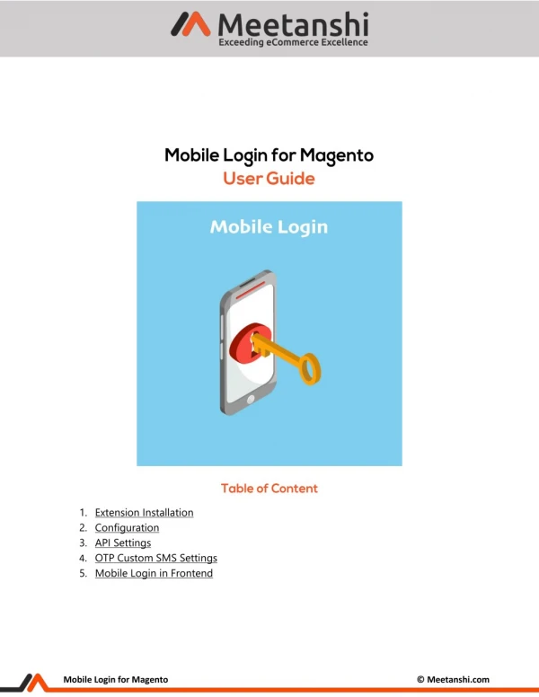 Magento Mobile Login