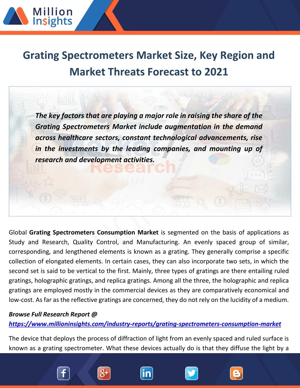 grating spectrometers market size key region