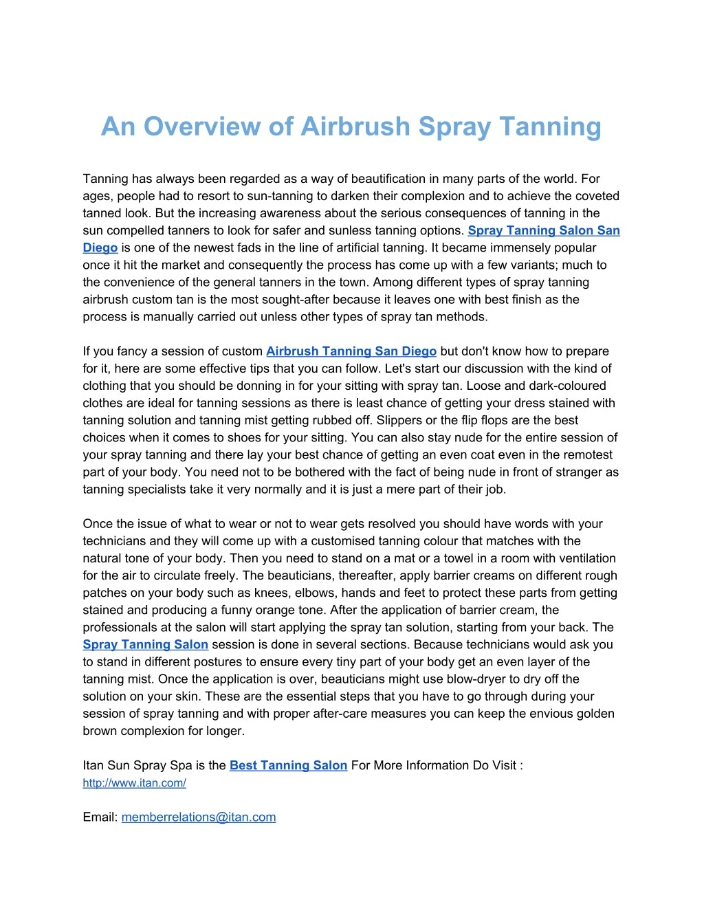 an overview of airbrush spray tanning