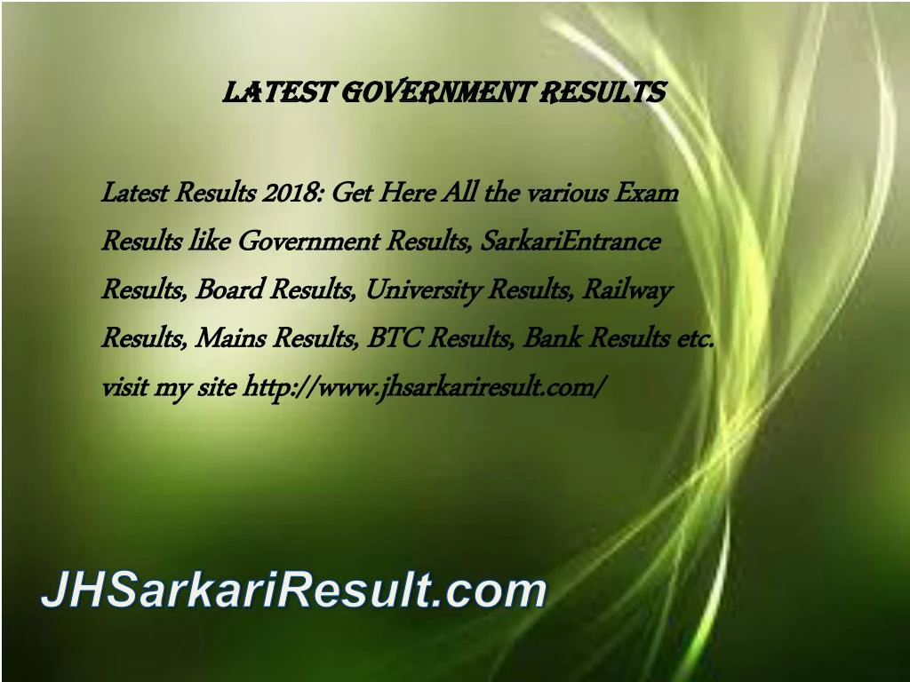 latest government results