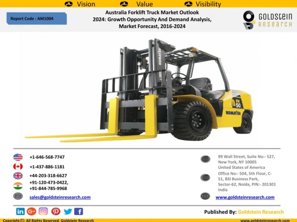 Australia Forklift Truck Market Outlook 2024: Growth Opportunity And Demand Analysis, Market Forecast, 2016-2024