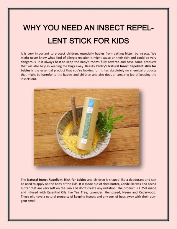 WHY YOU NEED AN INSECT RE-PELLENT STICK FOR KIDS