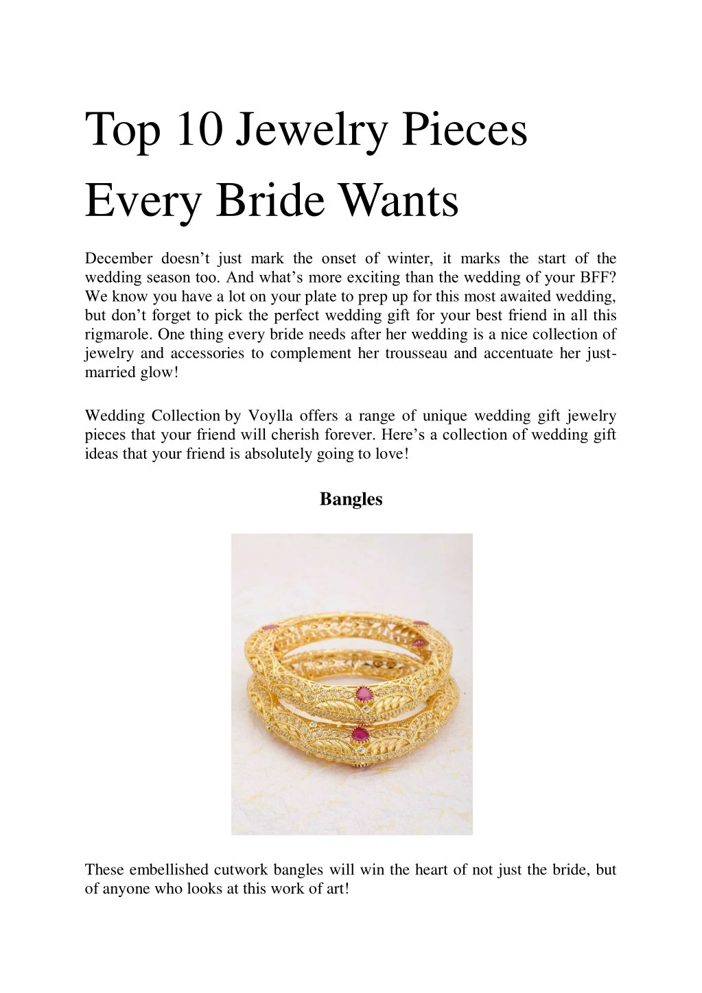 top 10 jewelry pieces every bride wants