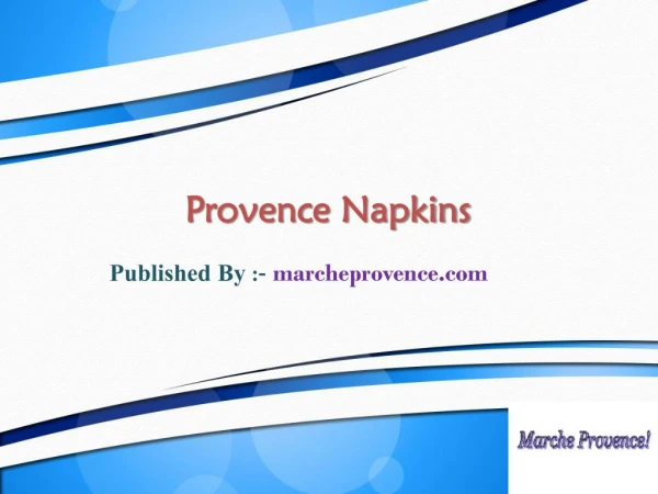 Provence and French Napkins