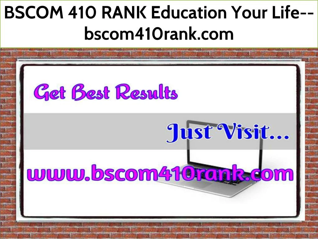 bscom 410 rank education your life bscom410rank