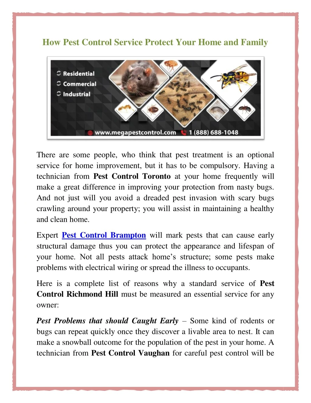 how pest control service protect your home
