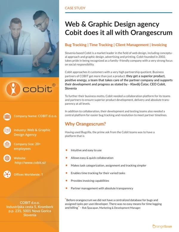 Web and Graphic Design agency Cobit does it all with Orangescrum