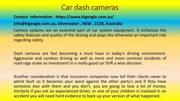 Low Price With High Quality - Car Dash Cameras Will Help You To Save Money And Stress