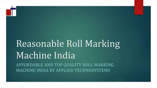 Roll Marking Machines provider in India