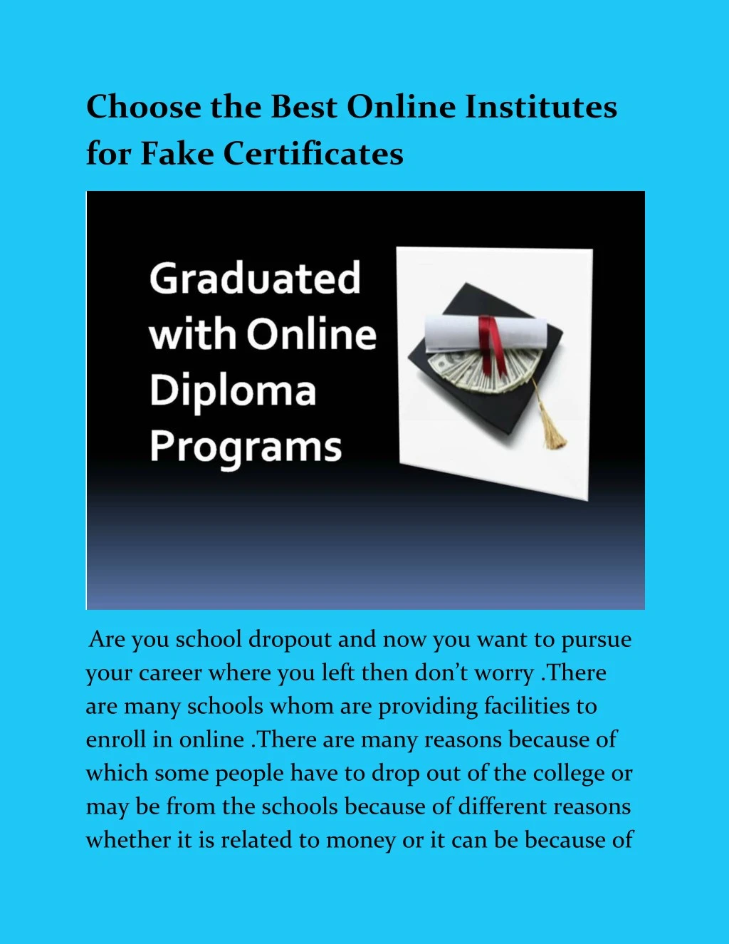 choose the best online institutes for fake