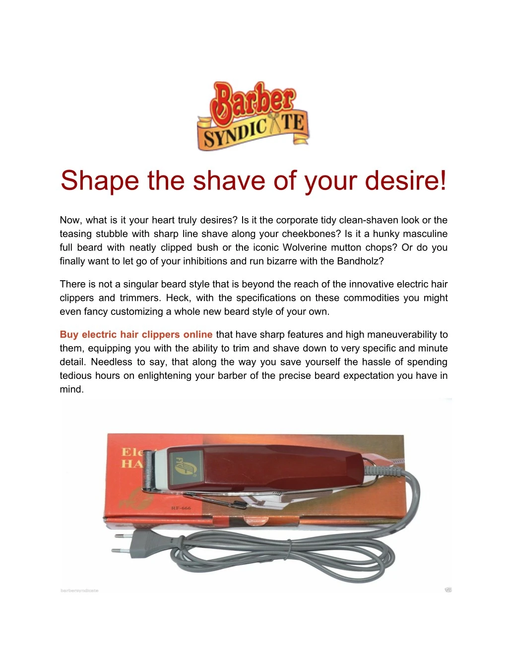 shape the shave of your desire