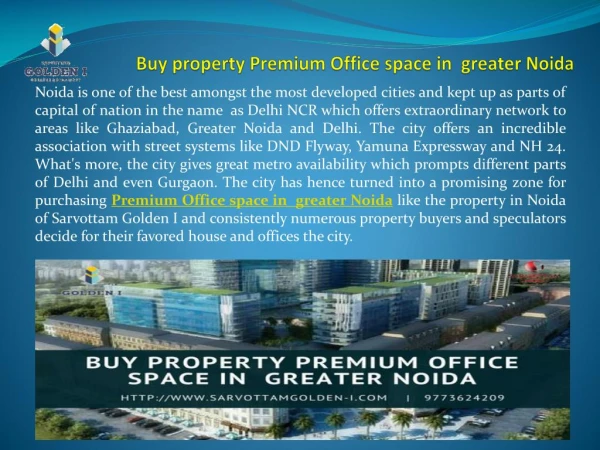 Buy property Premium Office space in greater Noida