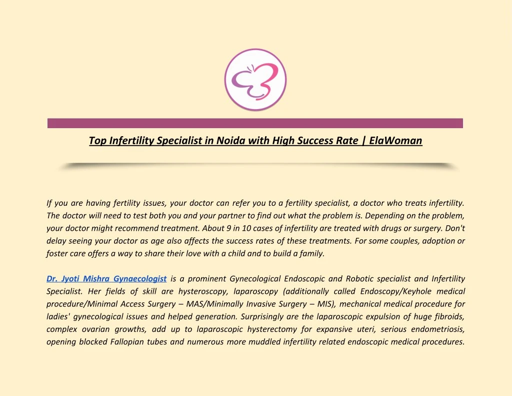 top infertility specialist in noida with high