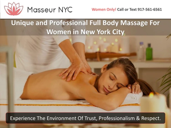 Unique and Professional Full Body Massage For Women in New York City