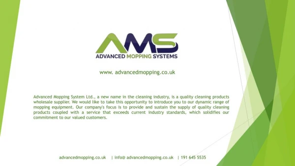 Visit High Tech Cleaning system in UK | AMS