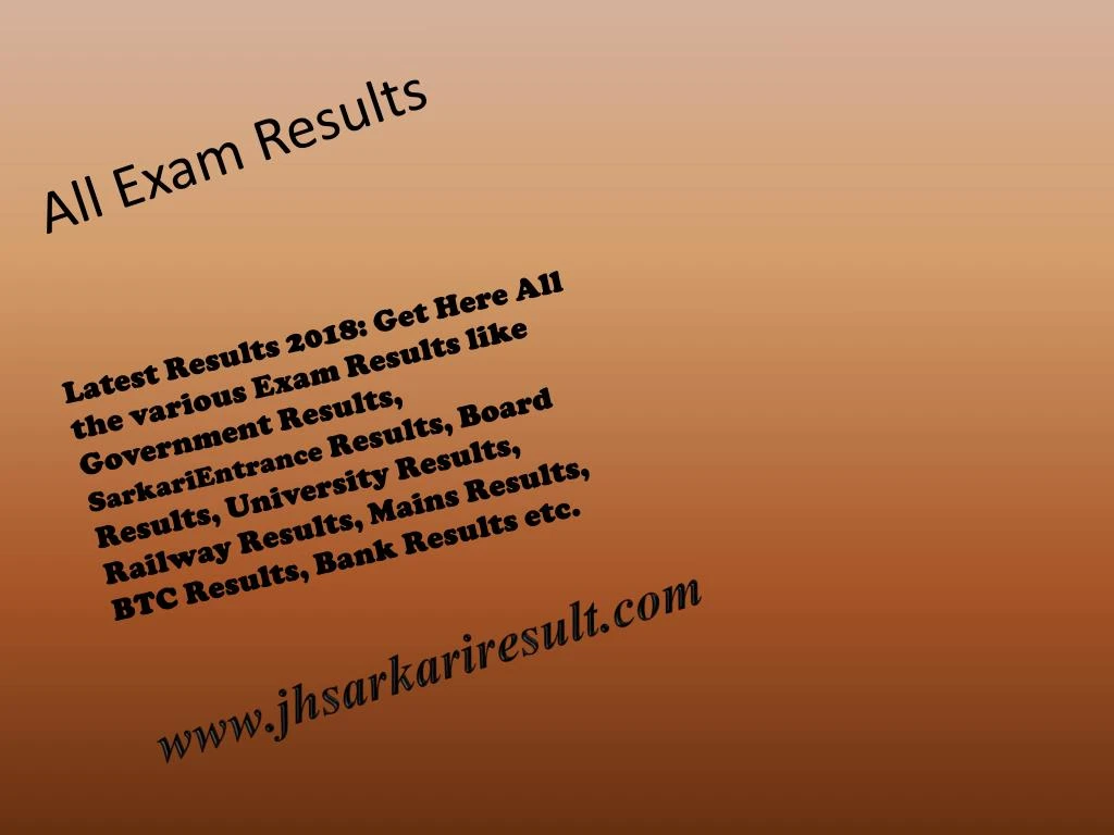 all exam results