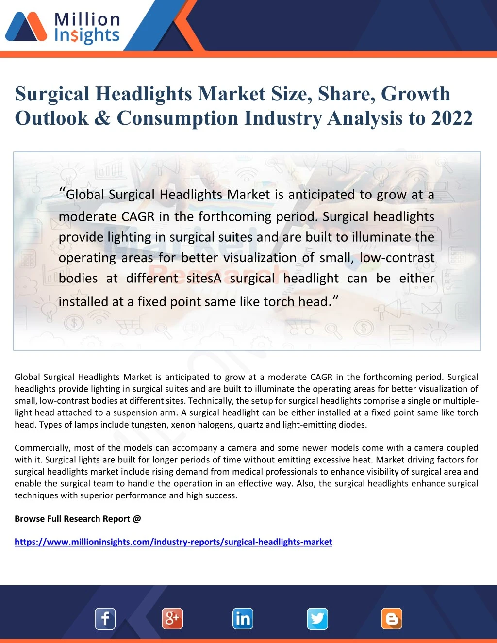 surgical headlights market size share growth