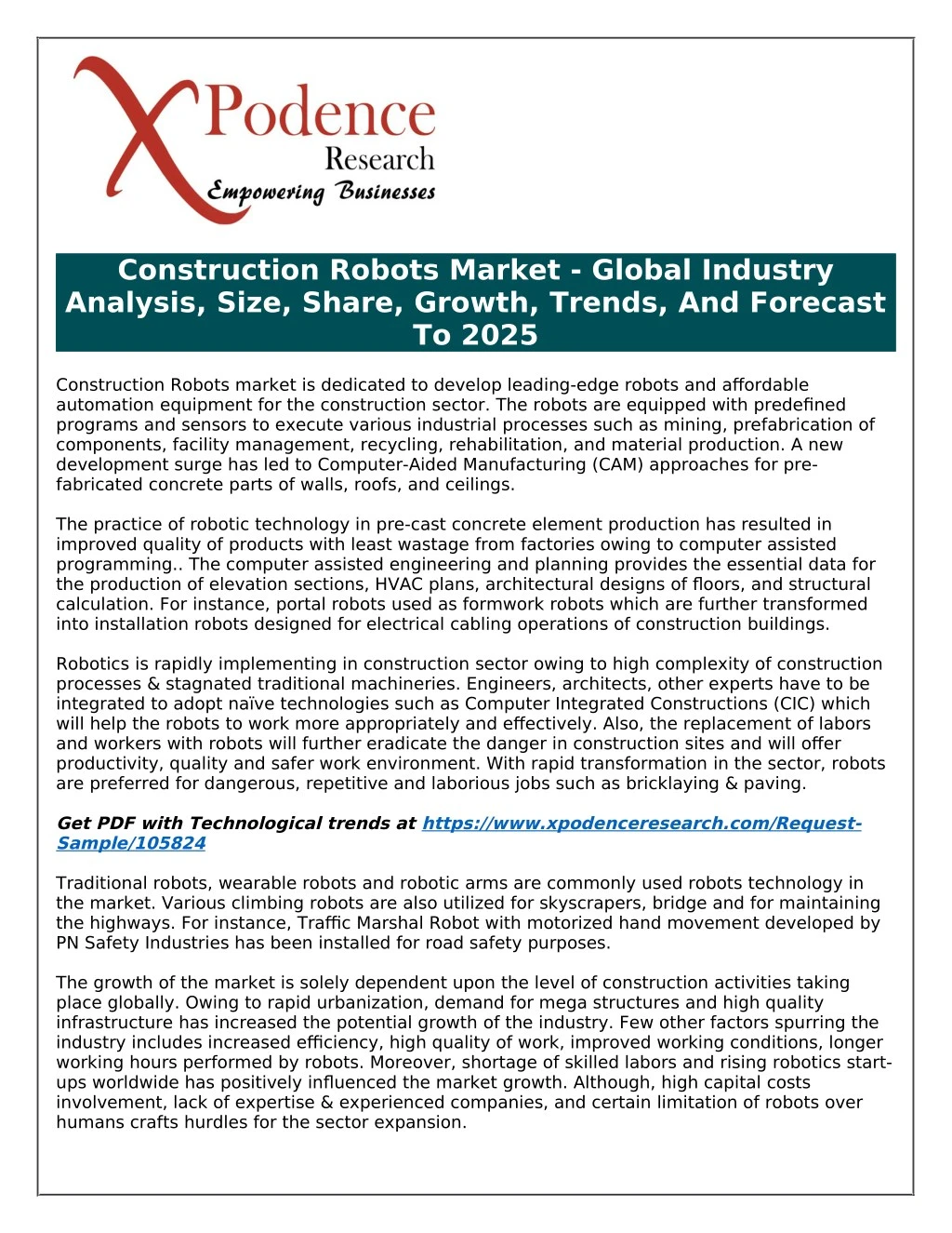 construction robots market global industry