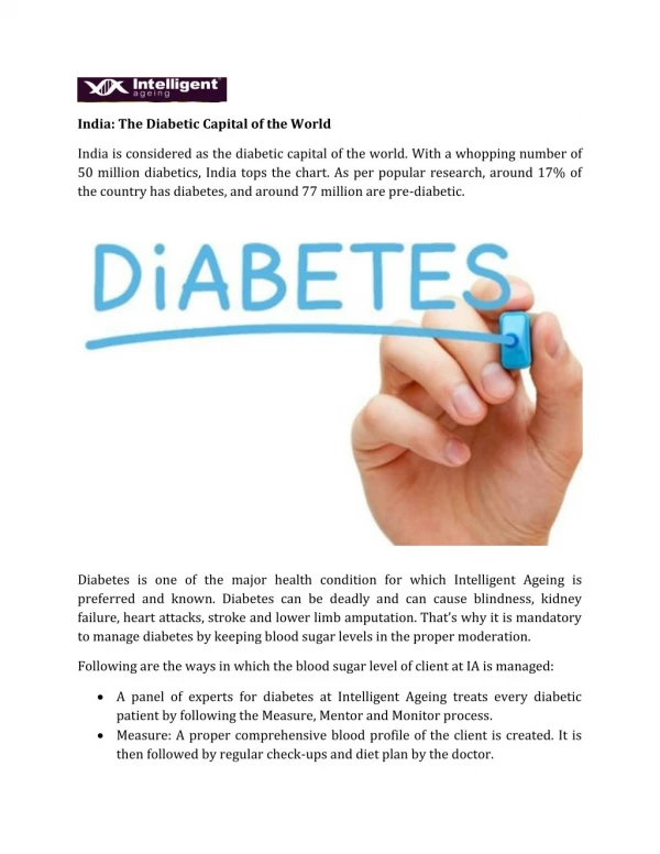 India: The Diabetic Capital Of The World