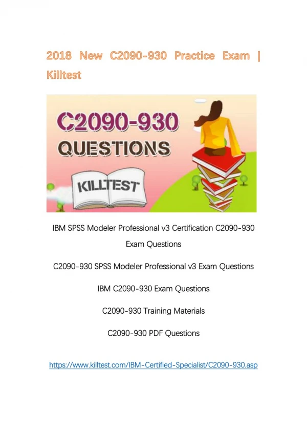 2018 New C2090-930 IBM PDF C2090-930 Questions