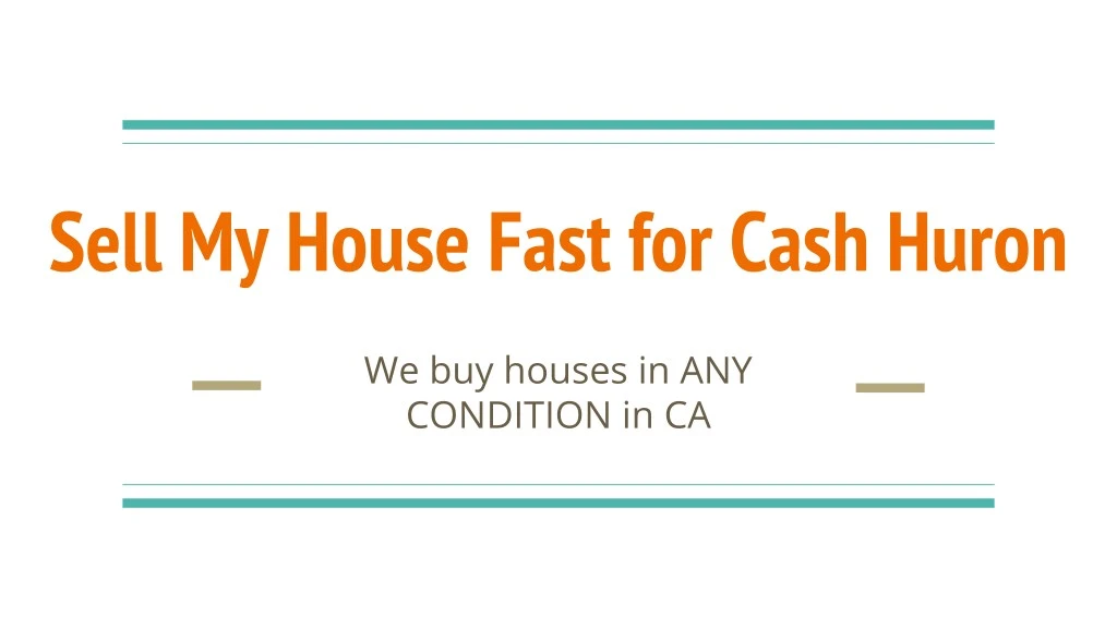 sell my house fast for cash huron
