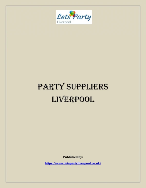 Party Suppliers Liverpool