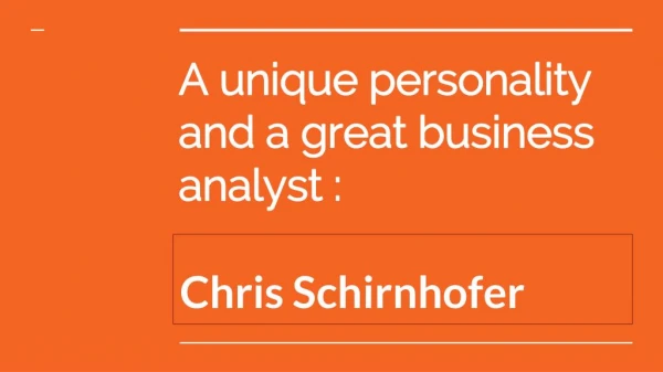 Learn a lot of finance and Accounts by Chris Schirnhofer