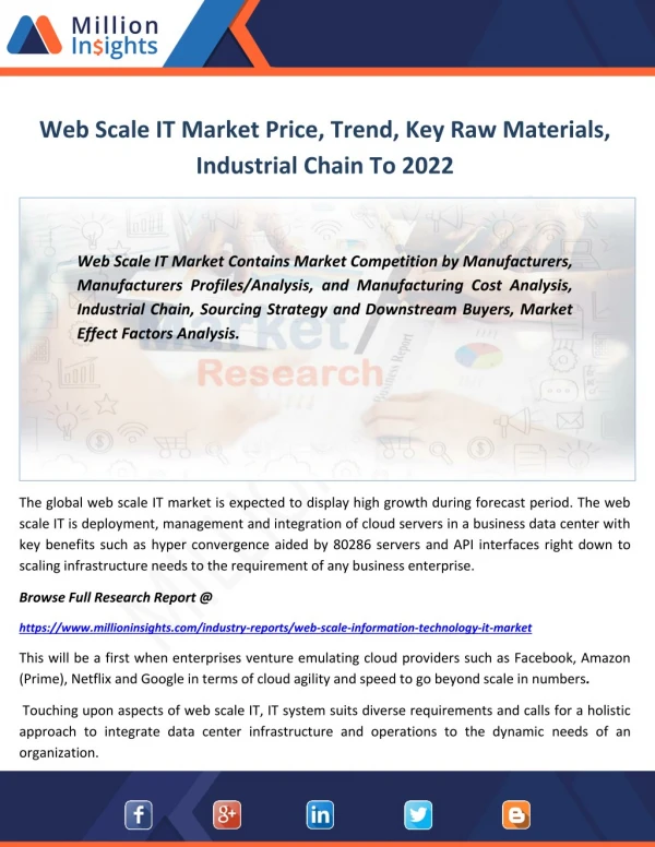 Web Scale IT Industry Sales Area and Its Competitors, Cost Analysis To 2022