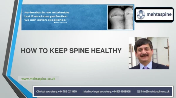 How to Keep Your Spine Healthy | Dr Jwalant S Mehta