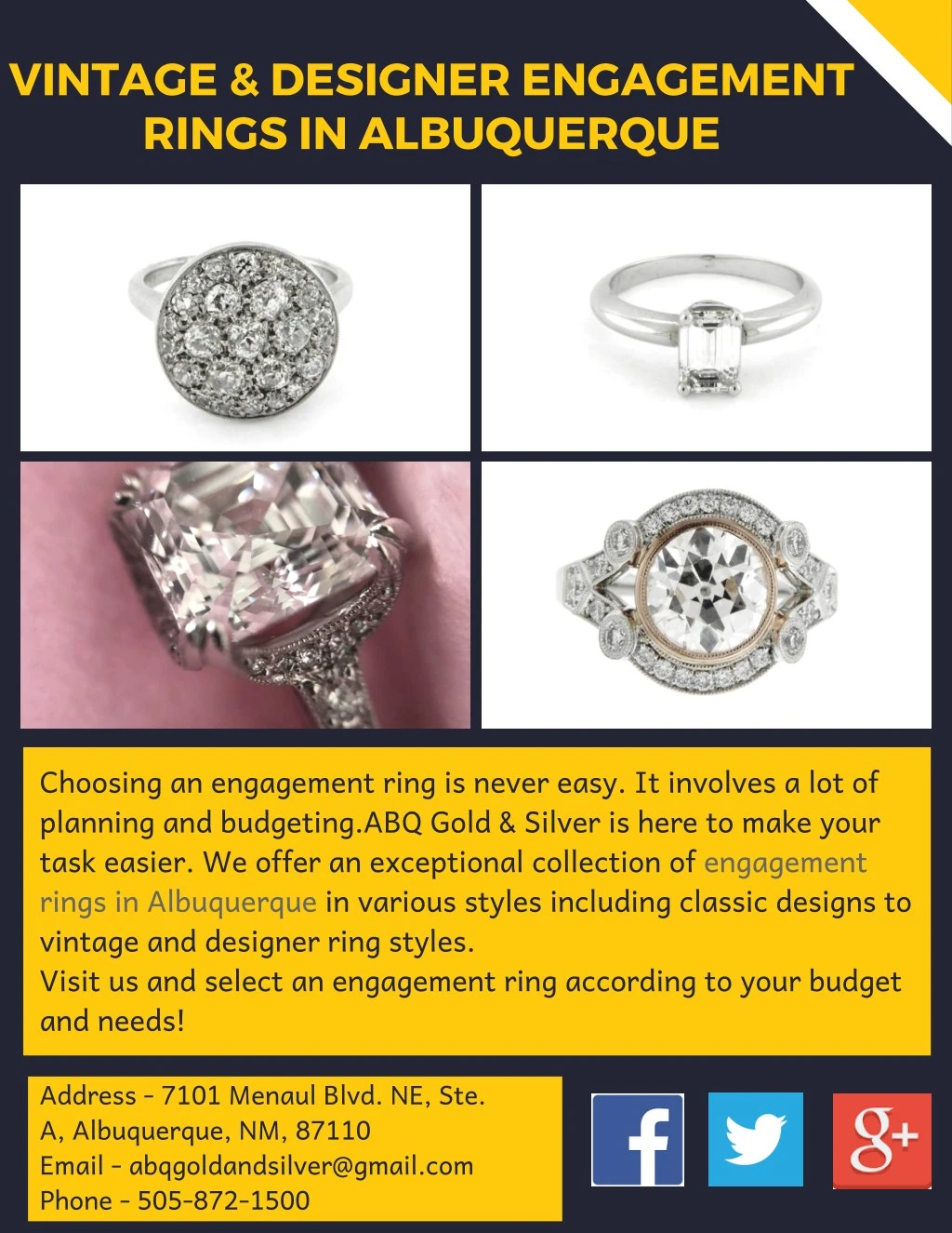 vintage designer engagement rings in albuquerque